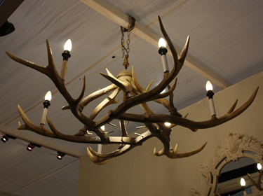 Hanging antler lamp